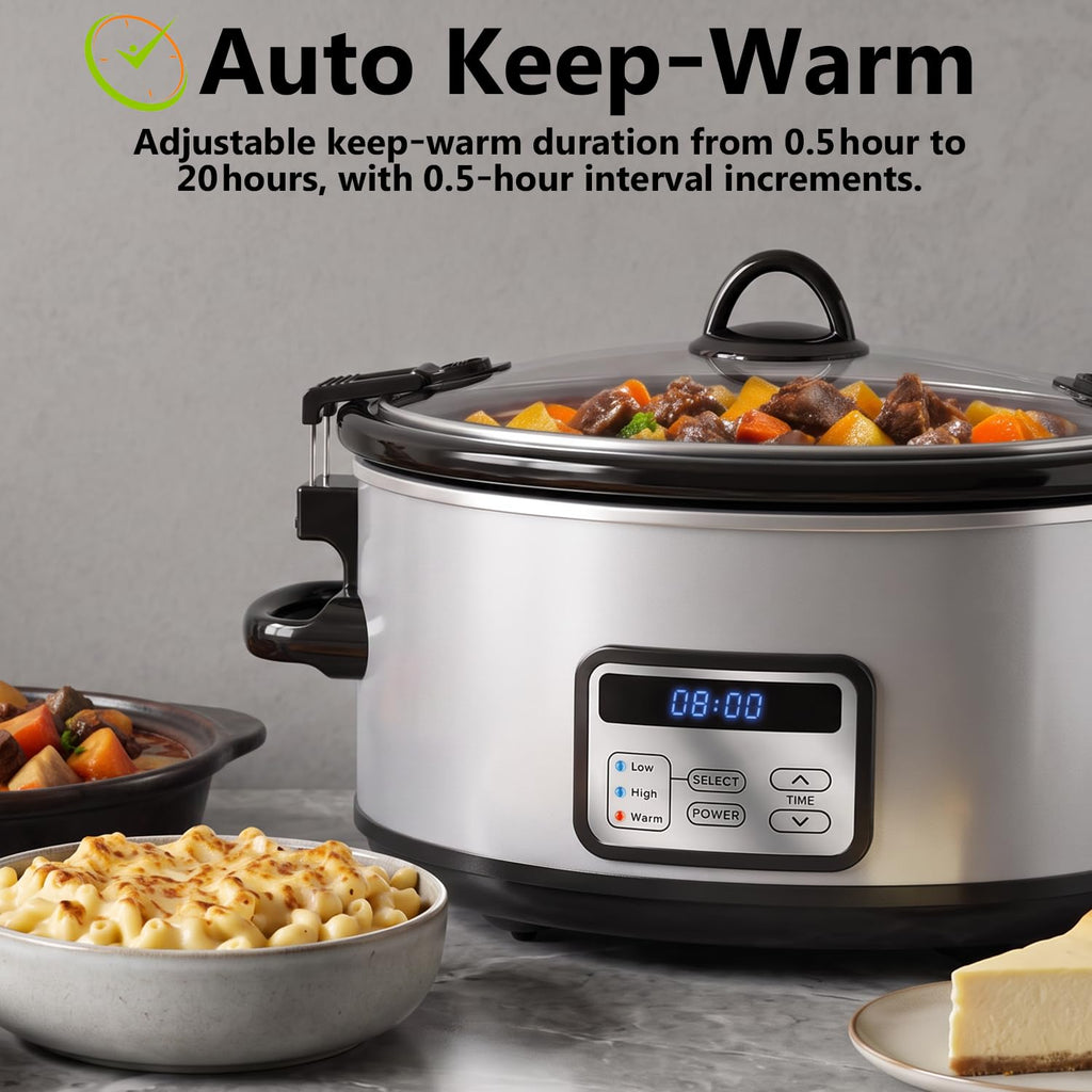 6 Quart Programmable Slow Cooker with Lid Clip Z725
