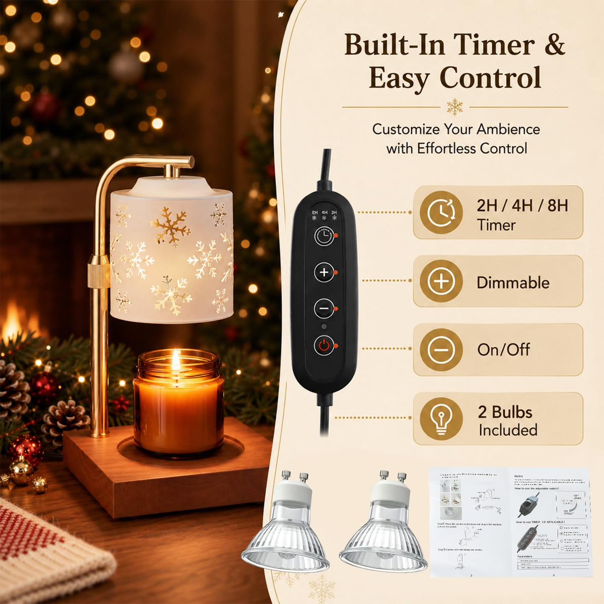 Christmas Candle Warmer Lamp with Timer A3970