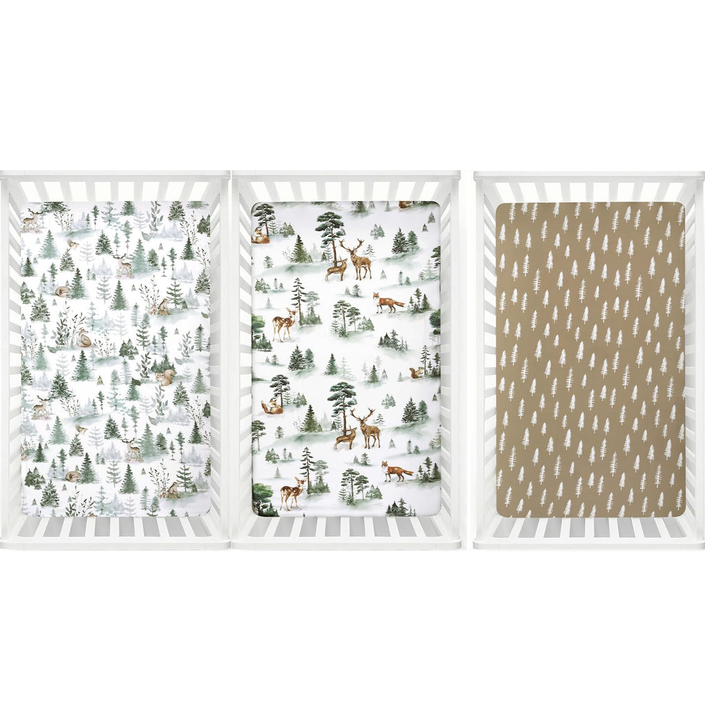 3 Pack Soft Breathable Crib Sheets 28x52 Inches T47331