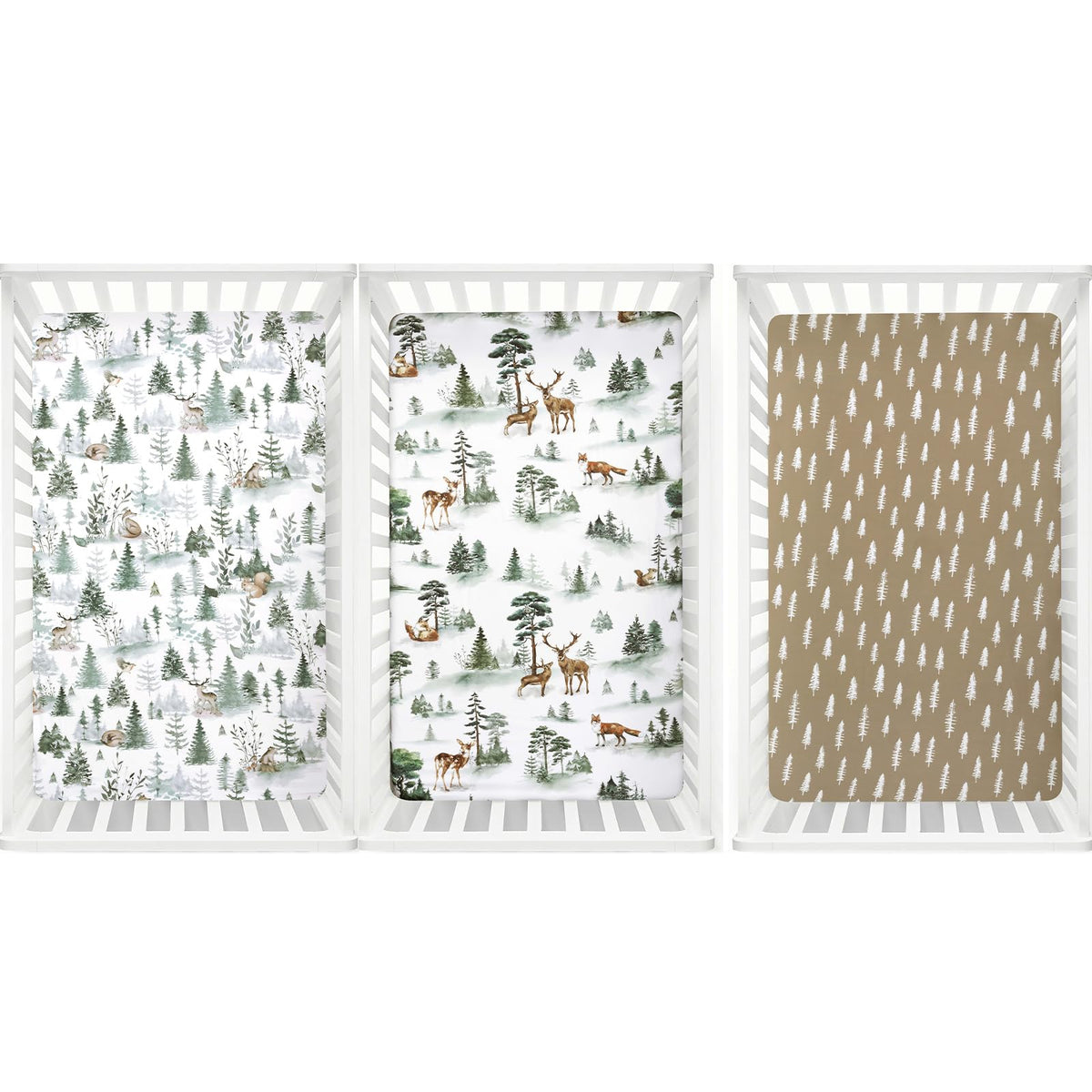3 Pack Soft Breathable Crib Sheets 28x52 Inches T47331