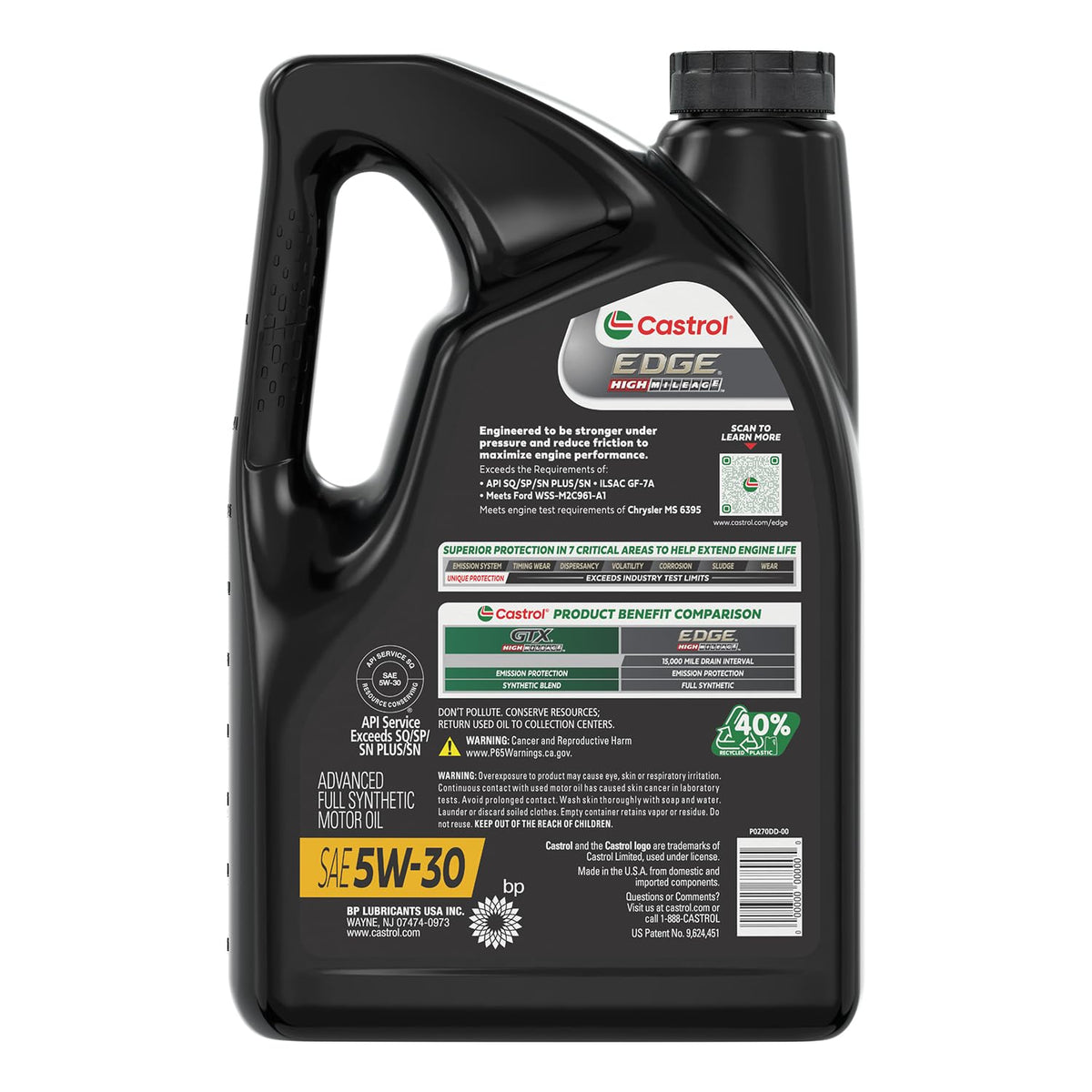 5W-30 Full Synthetic Motor Oil, 5 Quarts I314