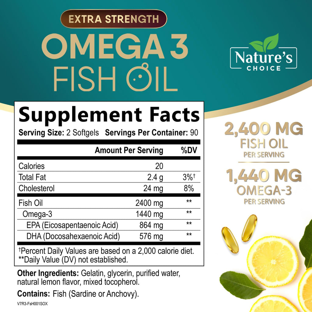 Omega 3 Fish Oil 2400mg Softgels K40099