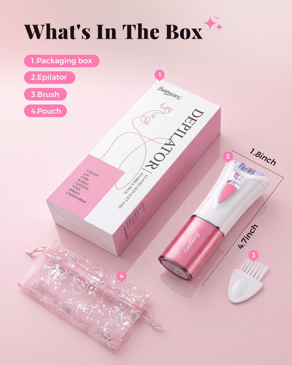 Portable Electric Facial Epilator with LED B666