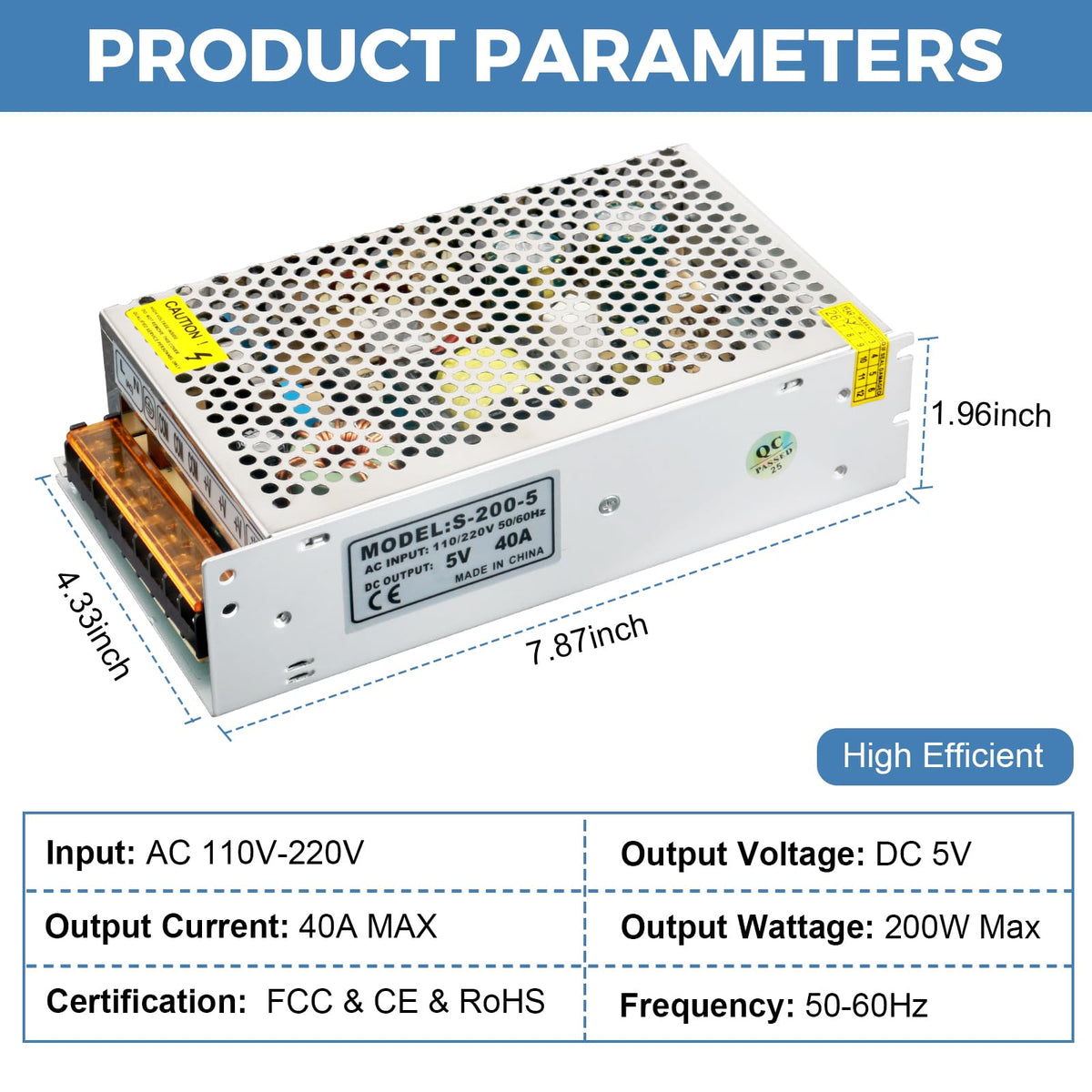 5V 40A Switching Power Supply B16511