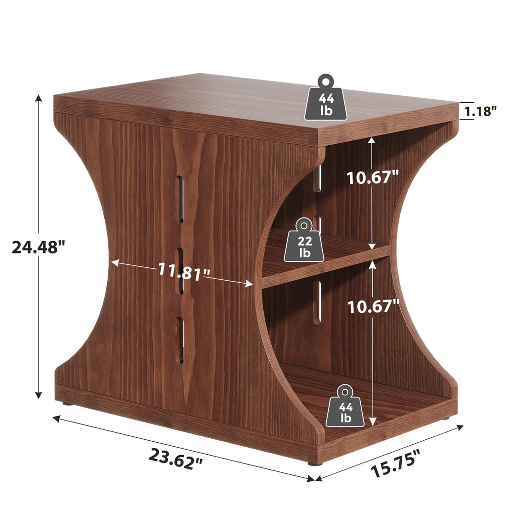 Brown Solid Wood Side End Table O83762