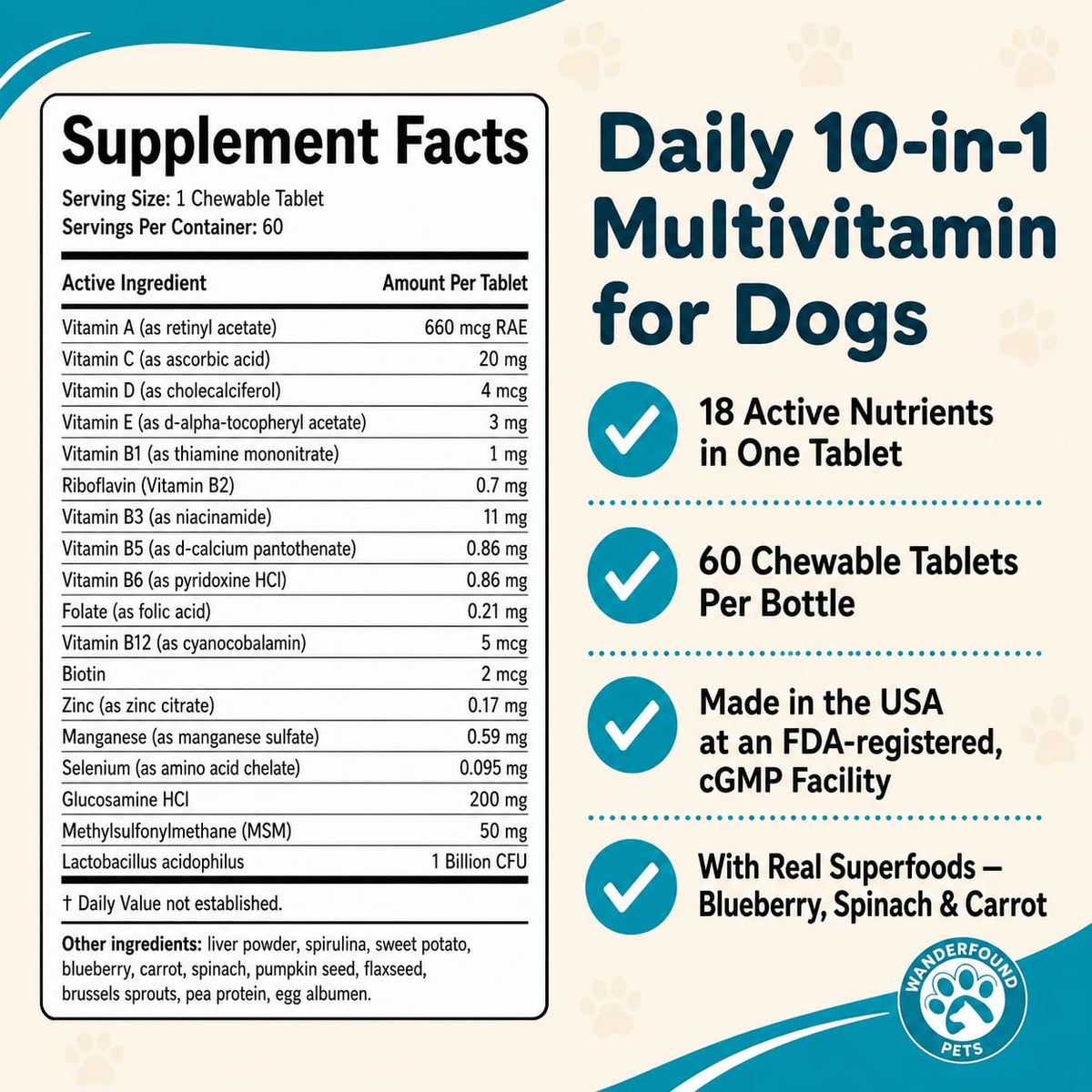 10-in-1 Dog Multivitamin Chewable Tablets G41403