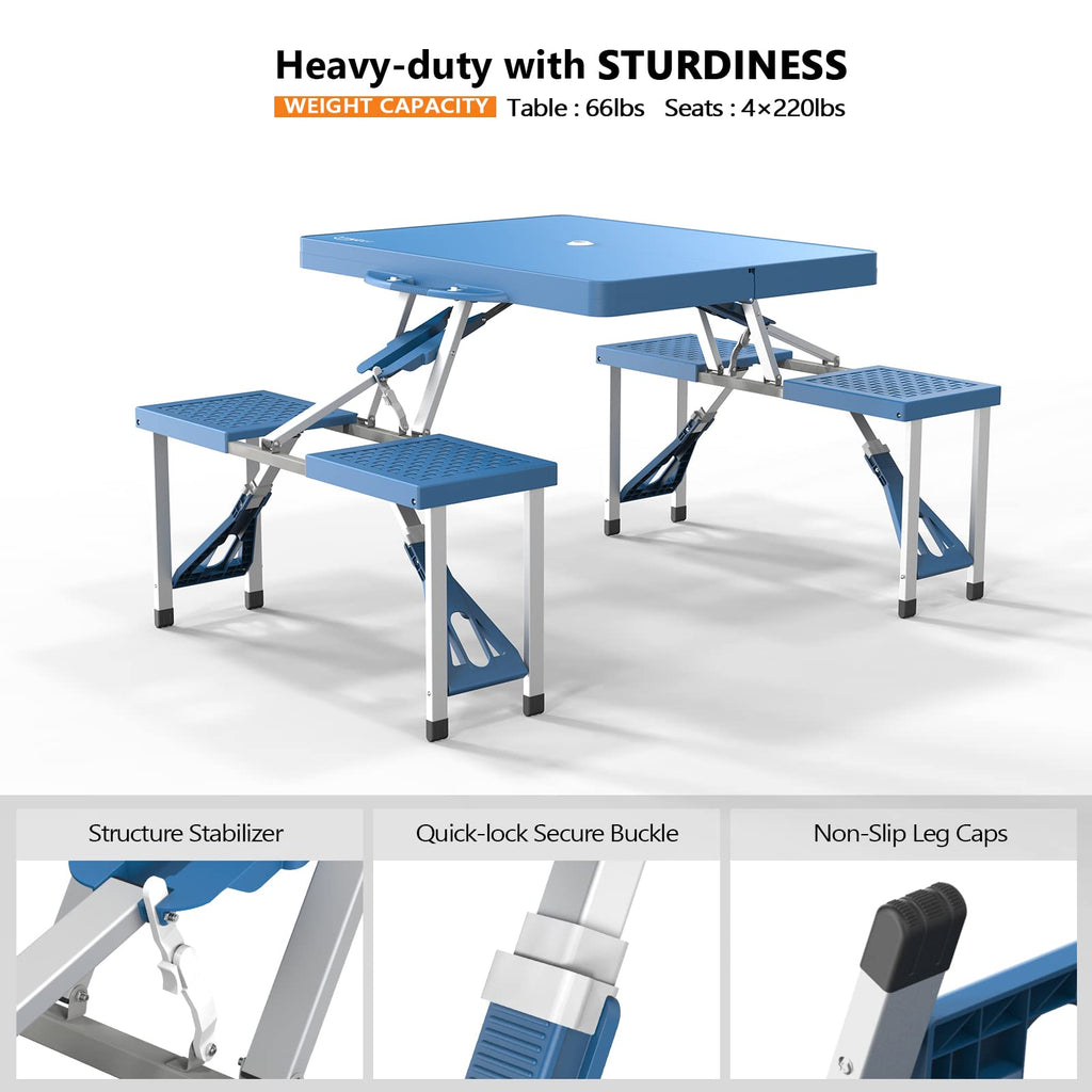 4 Ft Folding Picnic Table Set with 4 Seats X630