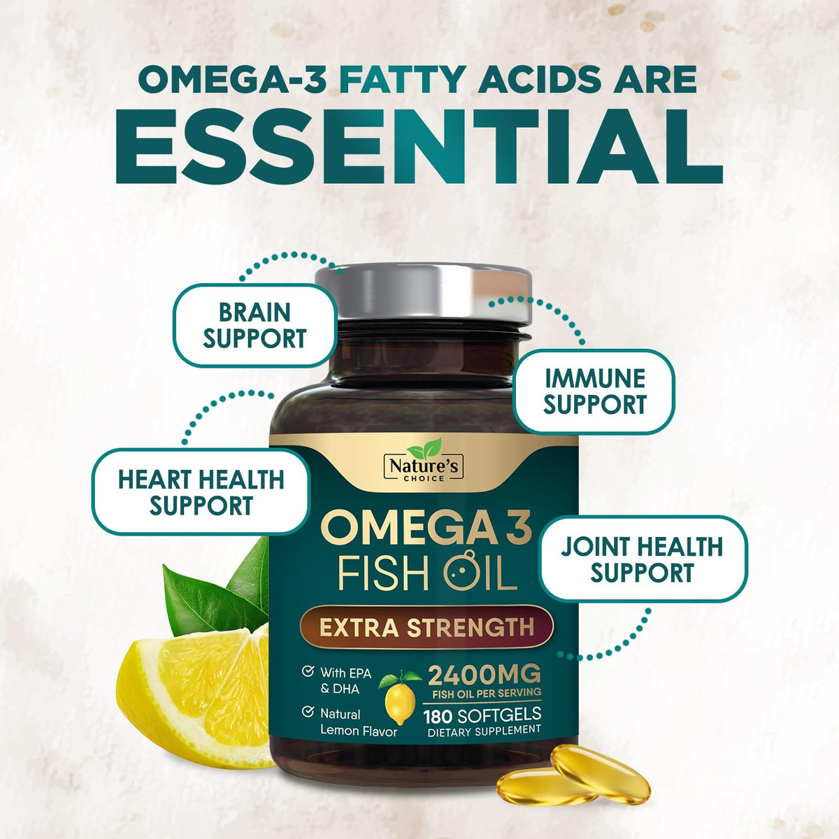 Omega 3 Fish Oil 2400mg Softgels K40099