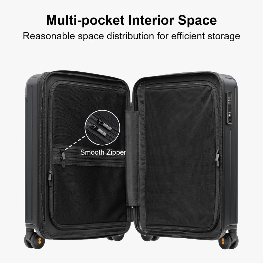 Expandable Hardside Carry on Luggage Black E46812