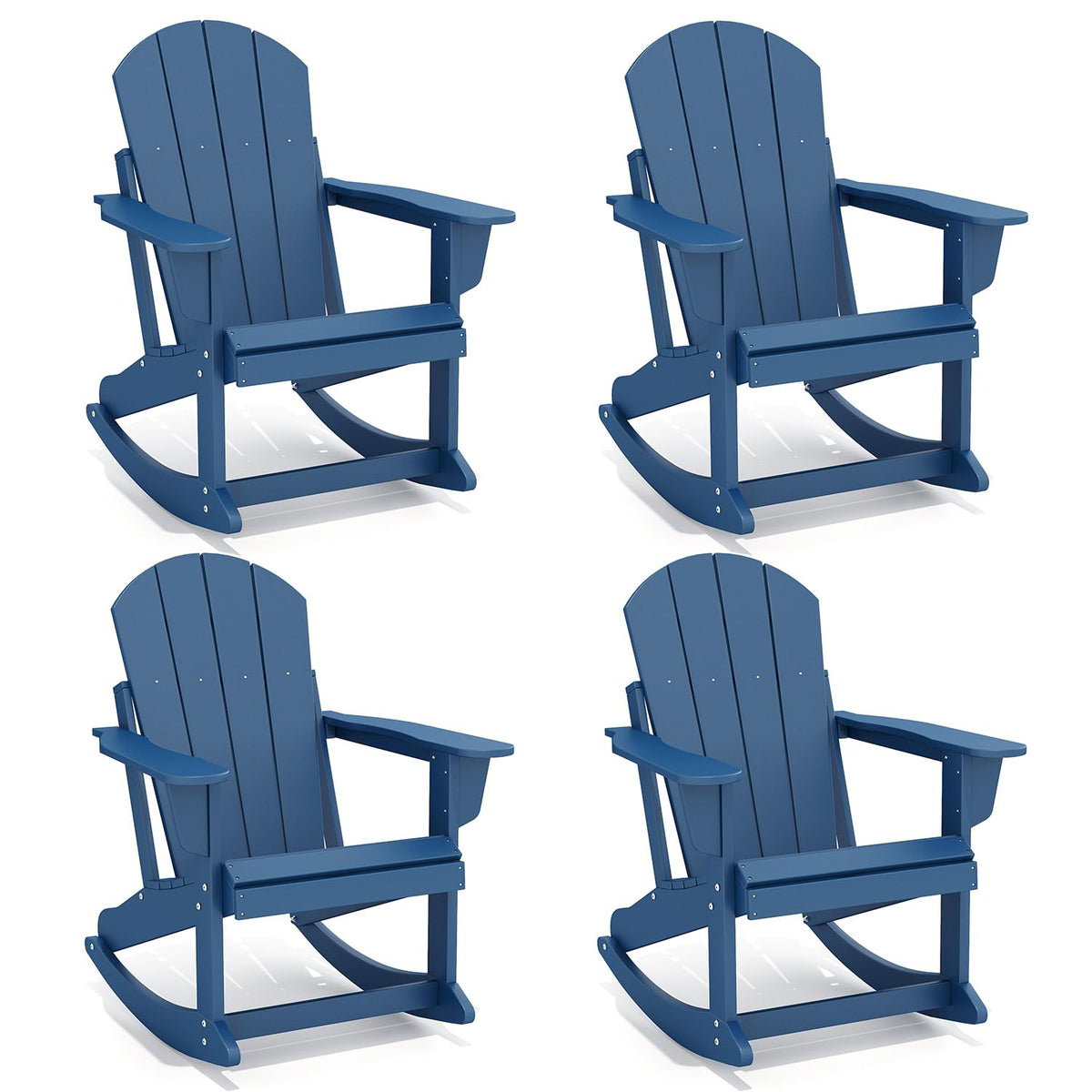 Blue Adirondack Rocking Chairs Set of 4 G40551