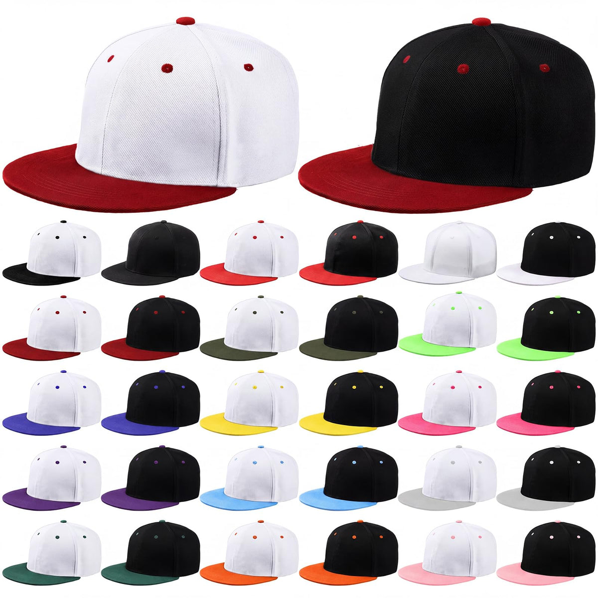 30 Pcs Flat Cap Baseball Caps U79233