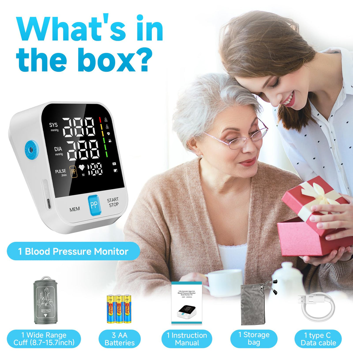 Automatic Upper Arm Blood Pressure Monitor with Large Cuff V4450