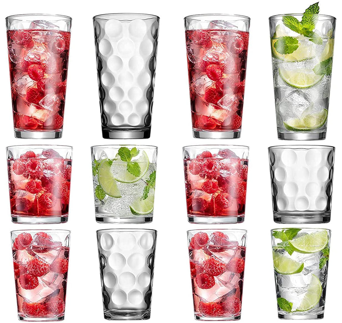 Set of 12 Stackable Drinking Glasses I826