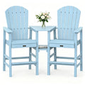 Blue Set of 2 Tall Adirondack Chairs with Dual Trays O780169