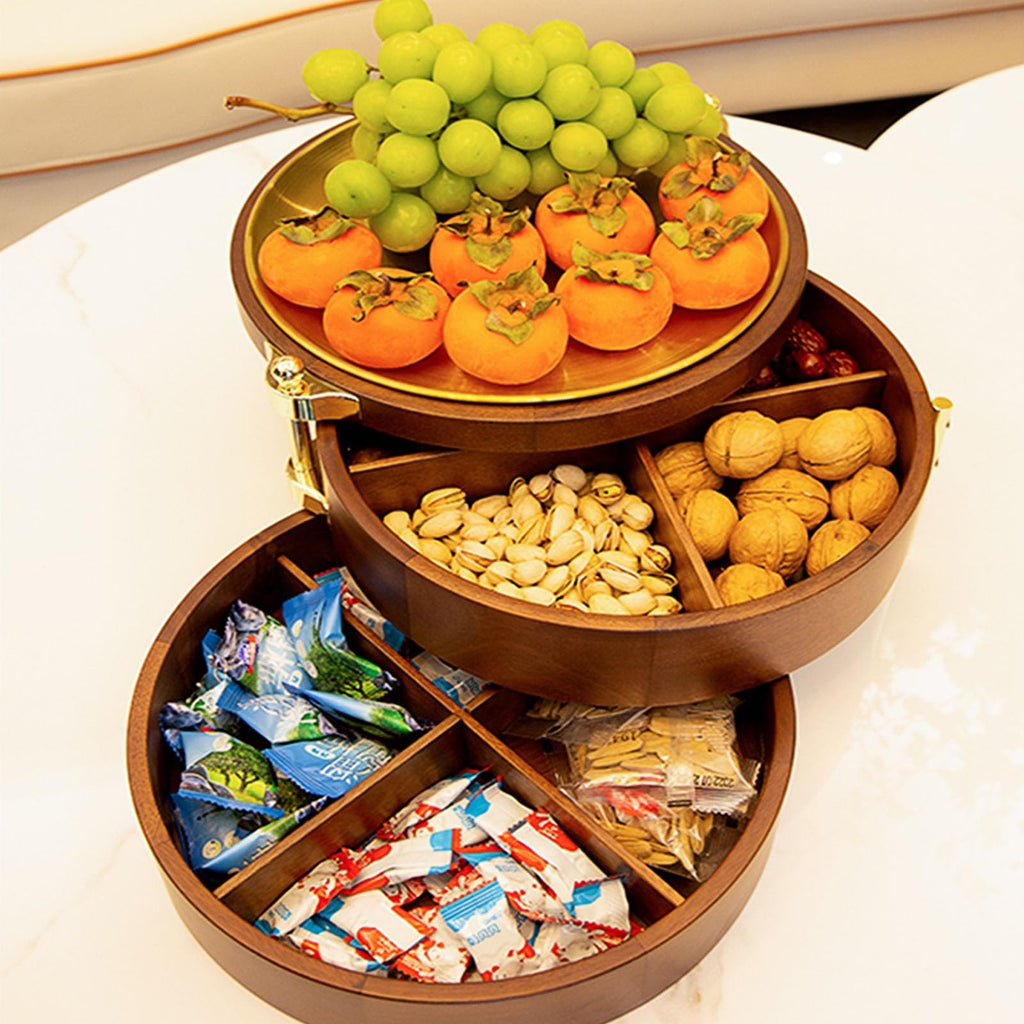 3 Layers Solid Wood Fruit Bowl D829342