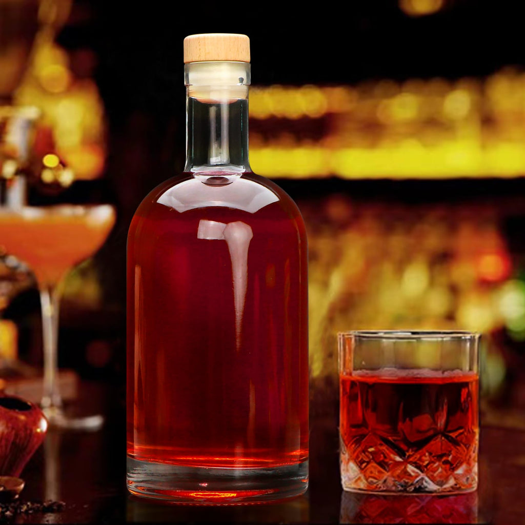 Clear Glass Bottles with T-Top Cork U5793