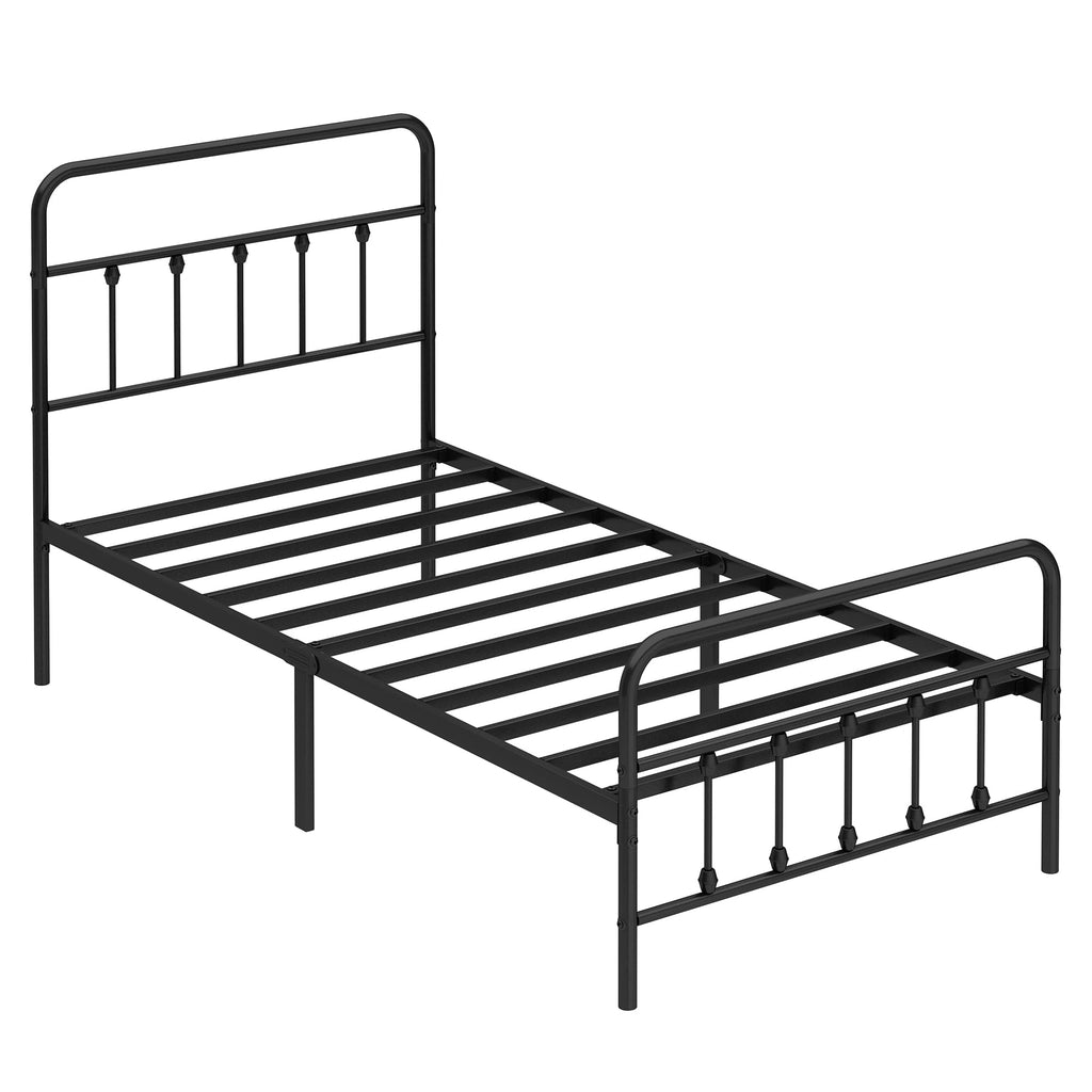Twin Size Metal Bed Frame with Headboard and Footboard R362226