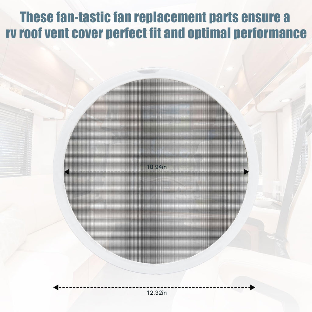 White 2PCS RV Vent Screen Roof Fan Frame Parts N4475