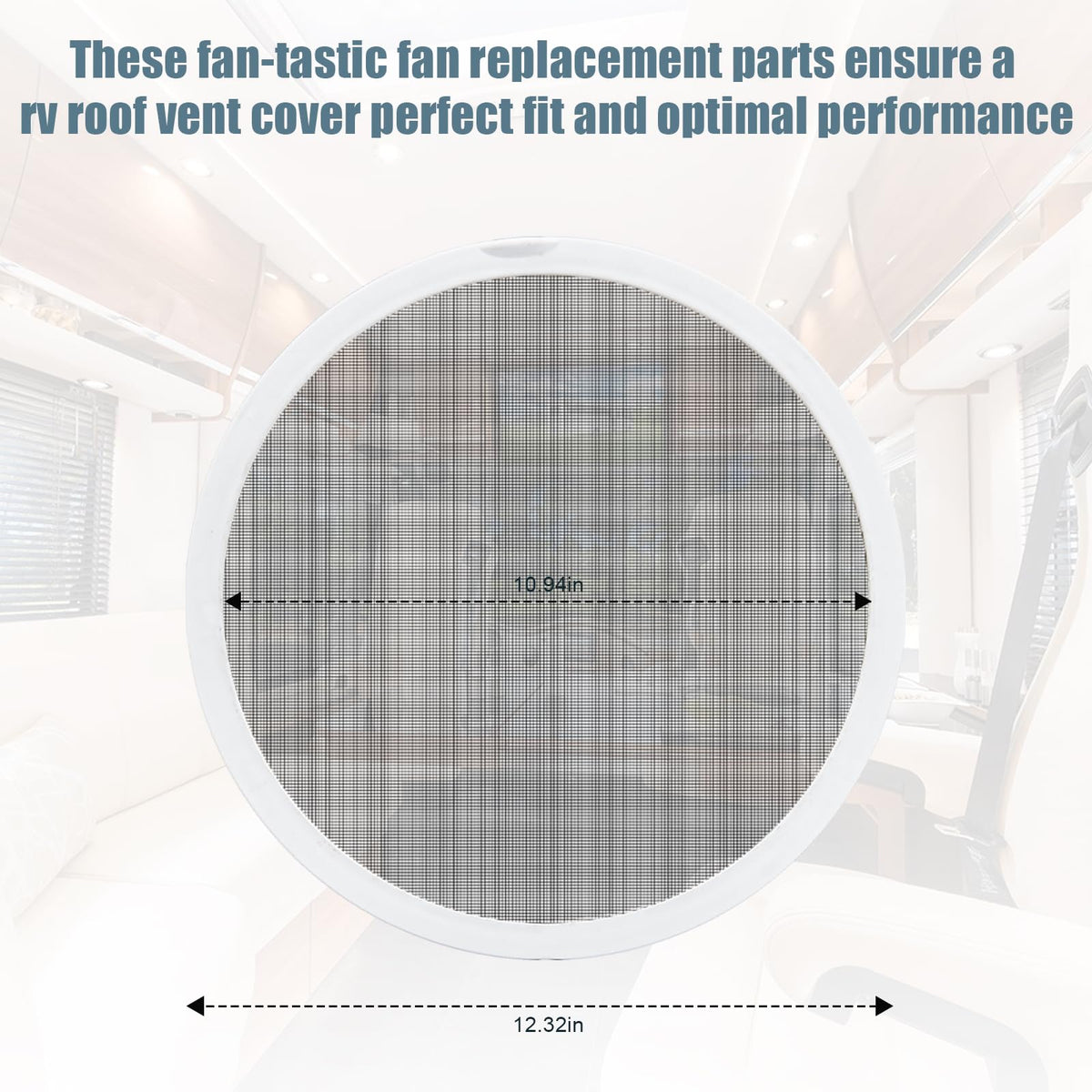 White 2PCS RV Vent Screen Roof Fan Frame Parts N4475