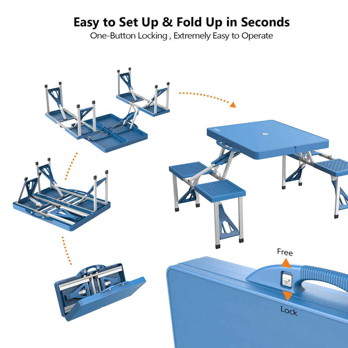 4 Ft Folding Picnic Table Set with 4 Seats X630
