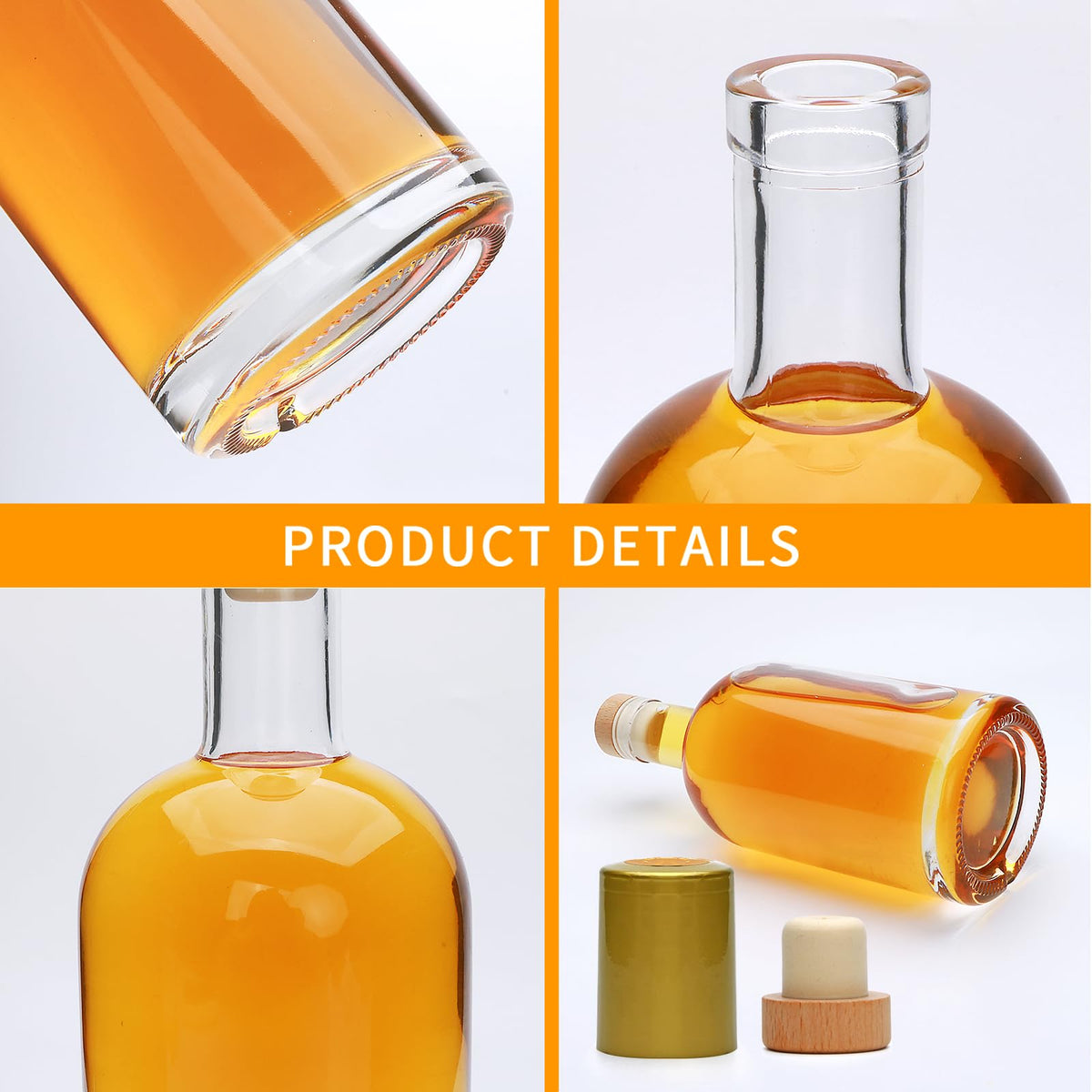 Clear Glass Bottles with T-Top Cork U5793
