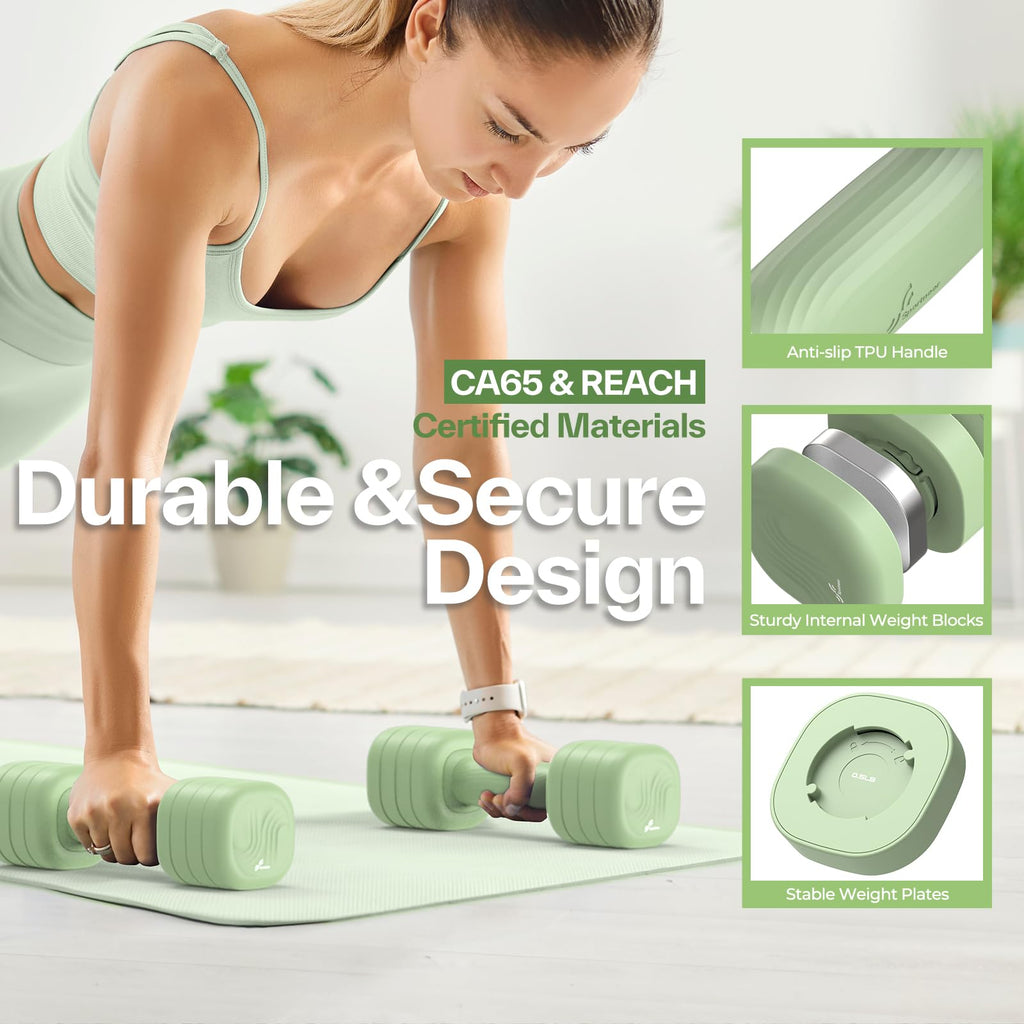 Adjustable Dumbbell Set of 2, 4 in 1 Free Weights with Soft Rubber Handle T13519