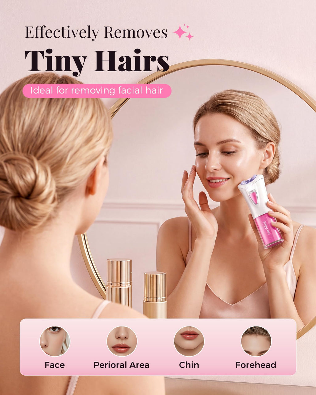 Portable Electric Facial Epilator with LED B666