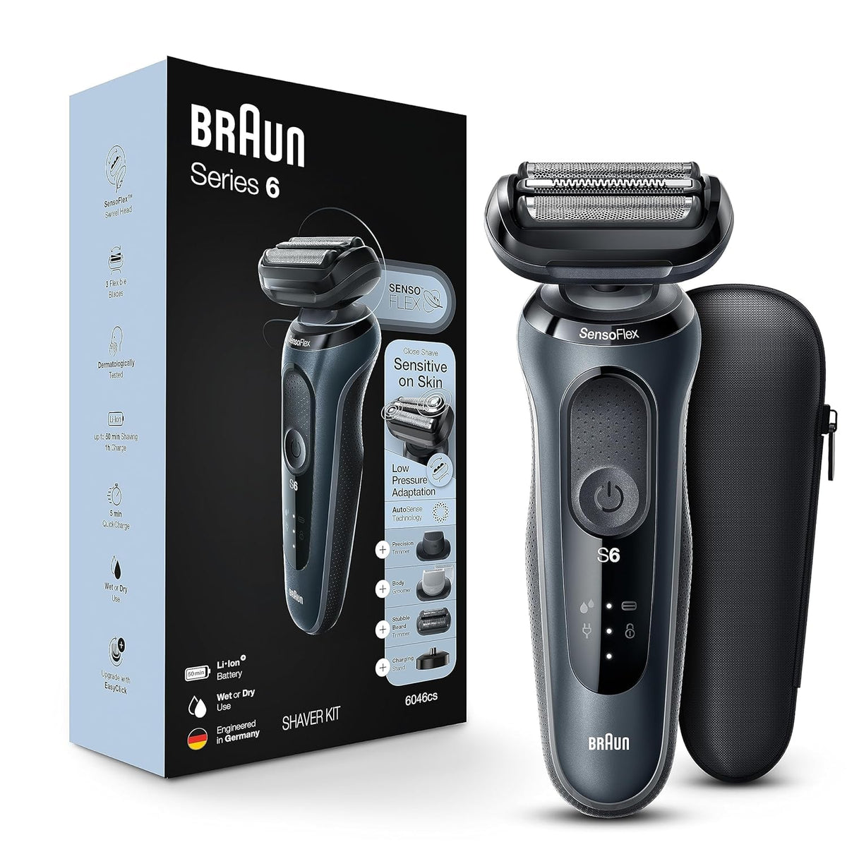 Electric Razor Wet & Dry Rechargeable Cordless Foil Shaver Black B698760