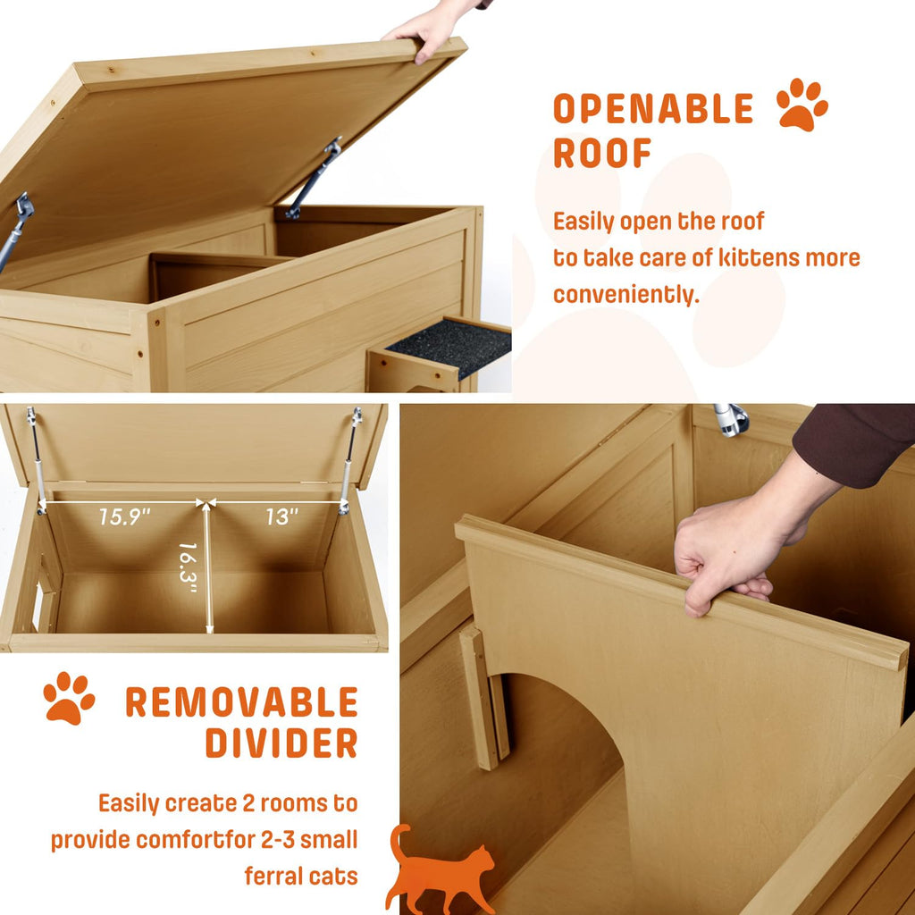 Large Insulated Weatherproof Outdoor Cat House T893