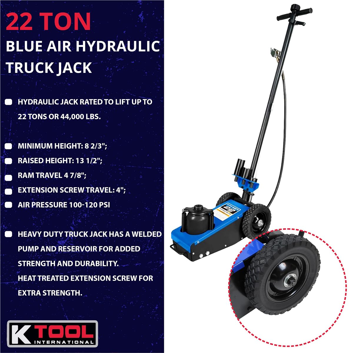 22 Ton Air Hydraulic Truck Jack 44,000 lbs K94226