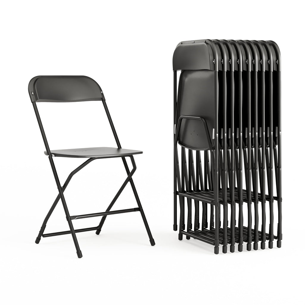 Black Plastic Folding Chair 10-Pack S745495