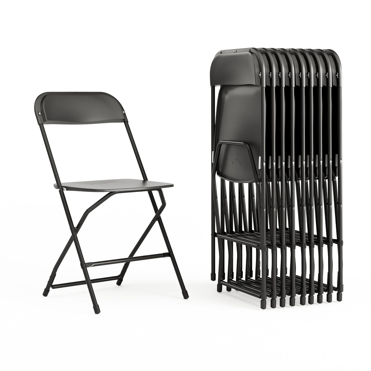 Black Plastic Folding Chair 10-Pack S745495