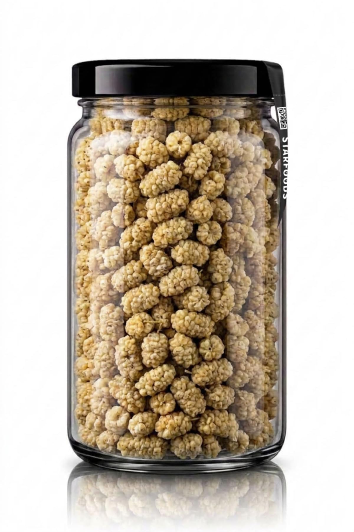 White Dried Mulberries 230g Glass Jar C172277