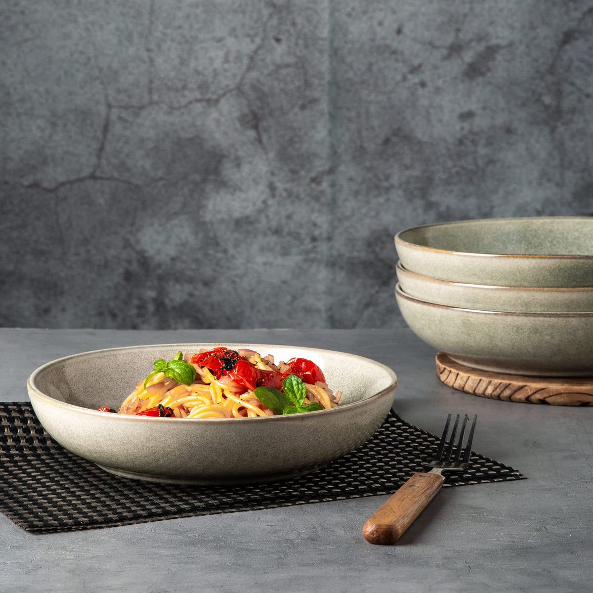 Ceramic Pasta Bowls Set of 4 P6955