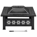 32 Inch Square Wood Burning Fire Pit Table Q77303