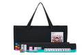 Black Soft Bag 166 White Engraved Tiles Mahjong Set A3981
