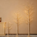 4FT 6FT 8FT Lighted Artificial Birch Tree Set of 3 C803135