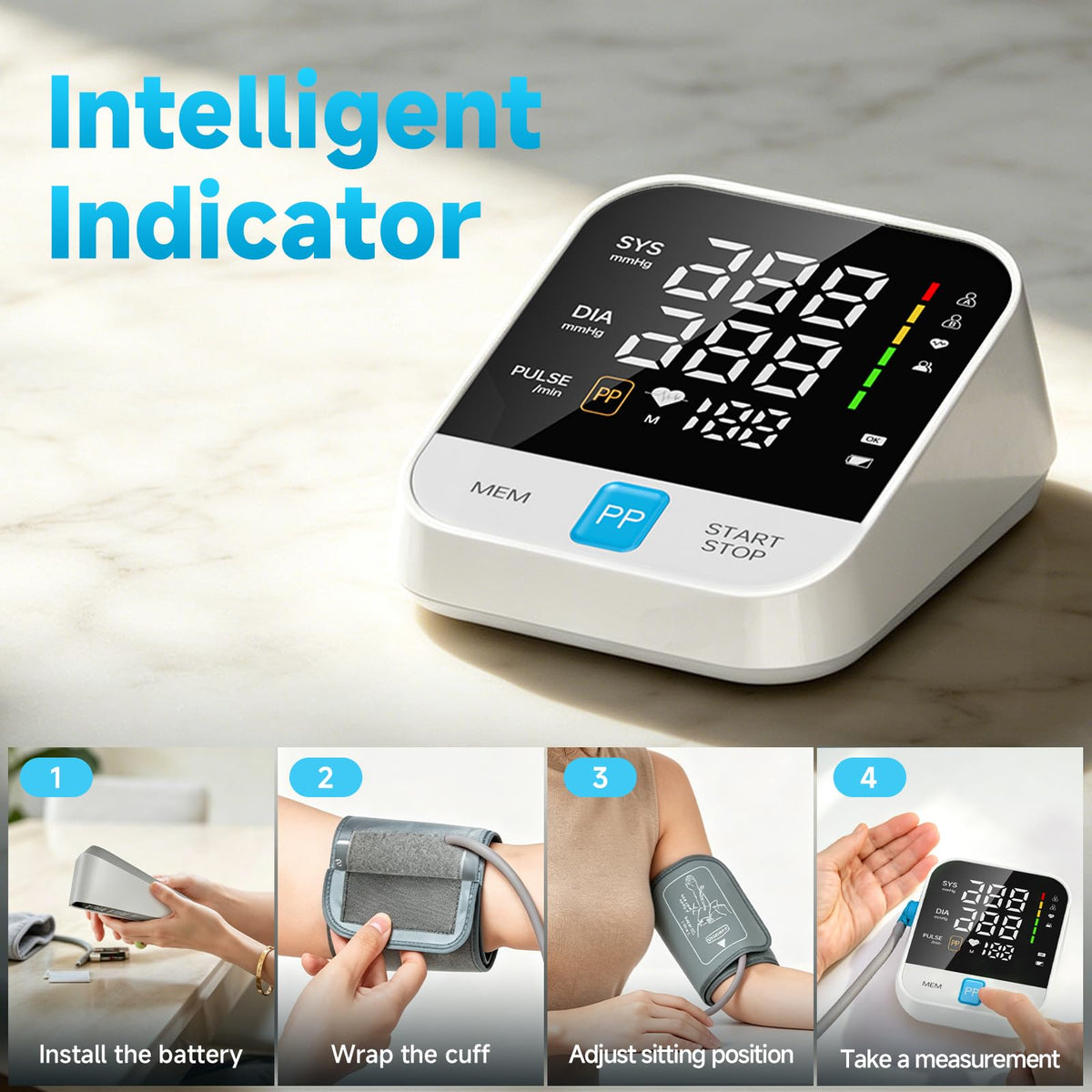 Automatic Upper Arm Blood Pressure Monitor with Large Cuff V4450