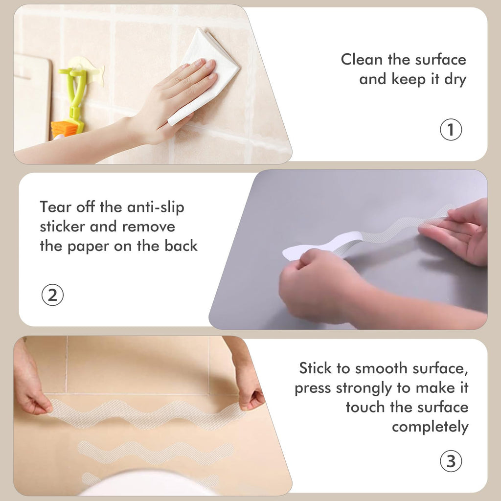 24 PCS Anti Slip Shower Stickers with Scraper A177937