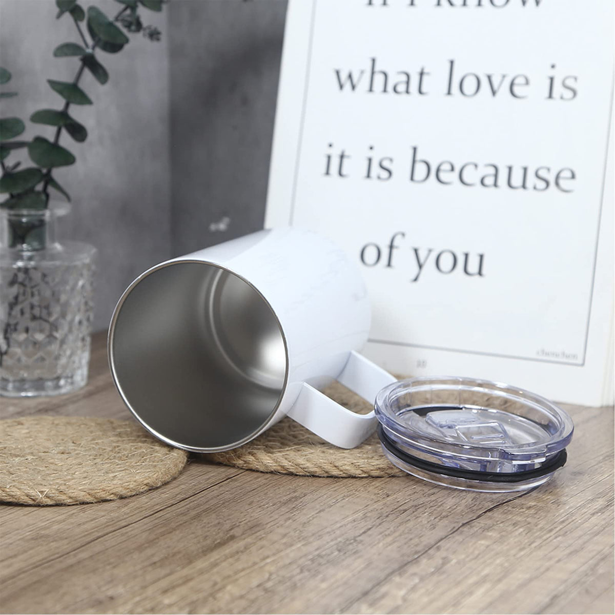 16oz Stainless Steel Sublimation Mug with Lid, 4 Pack O19299