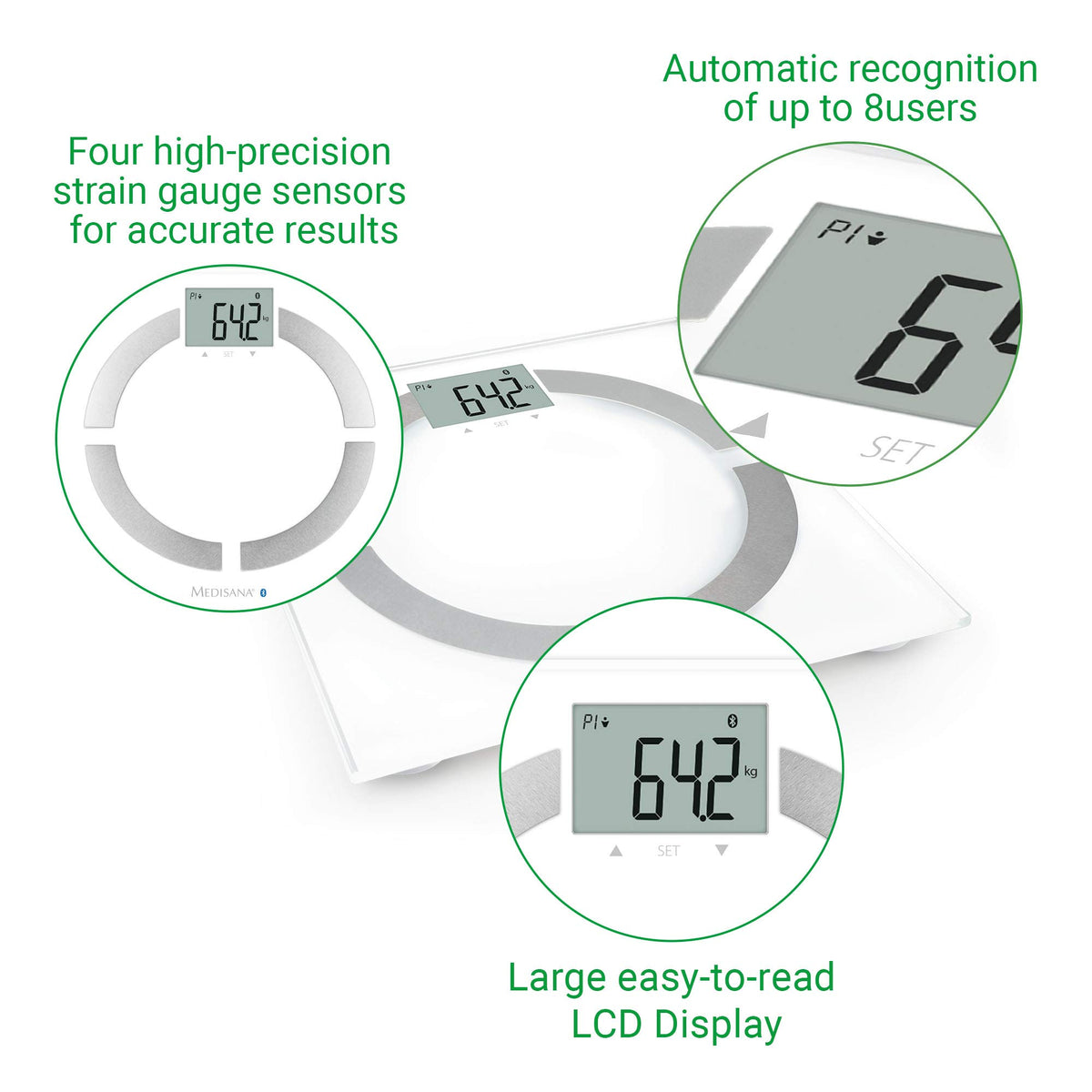 White 180 kg Body Analysis Scale H775