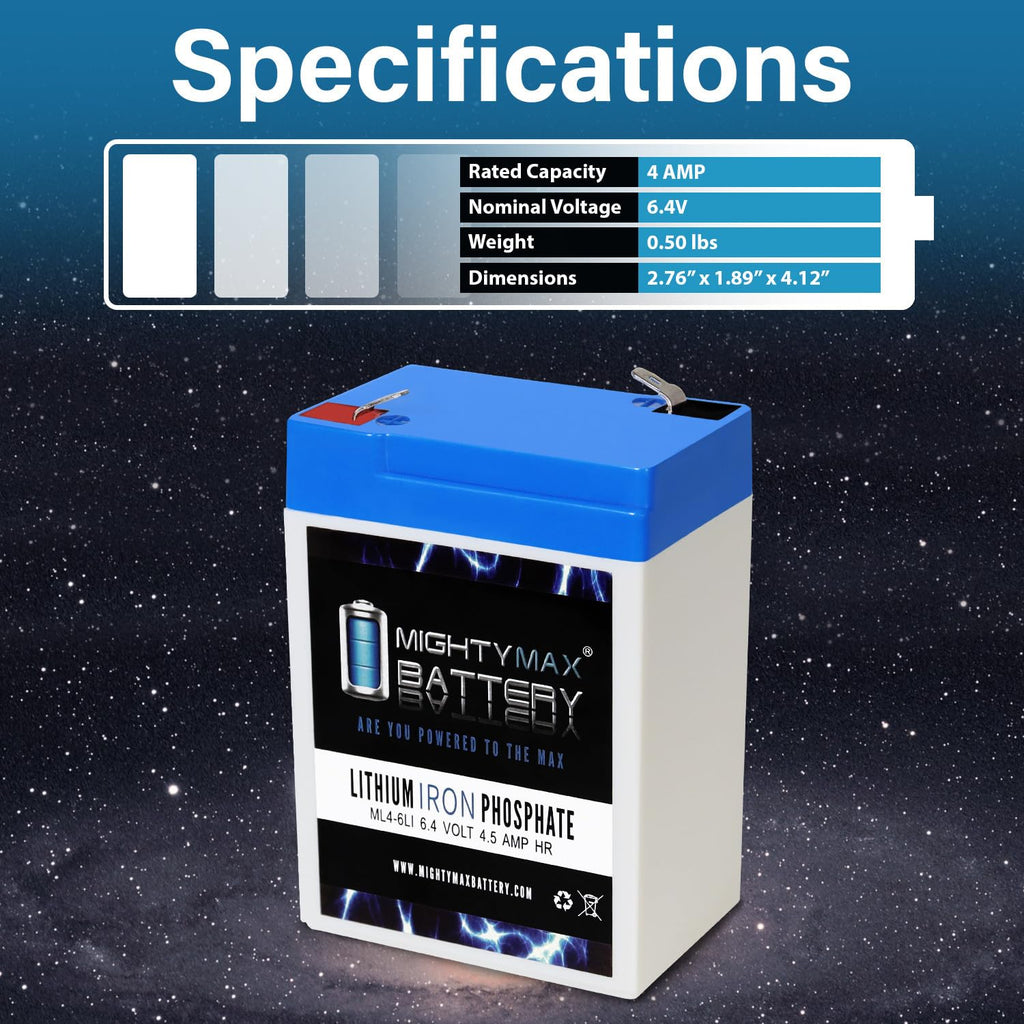 6V 4.5AH Lithium Replacement Battery E1776