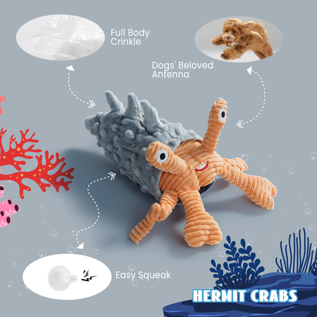 4 Packs Crinkle Squeaky Dog Toys P30425