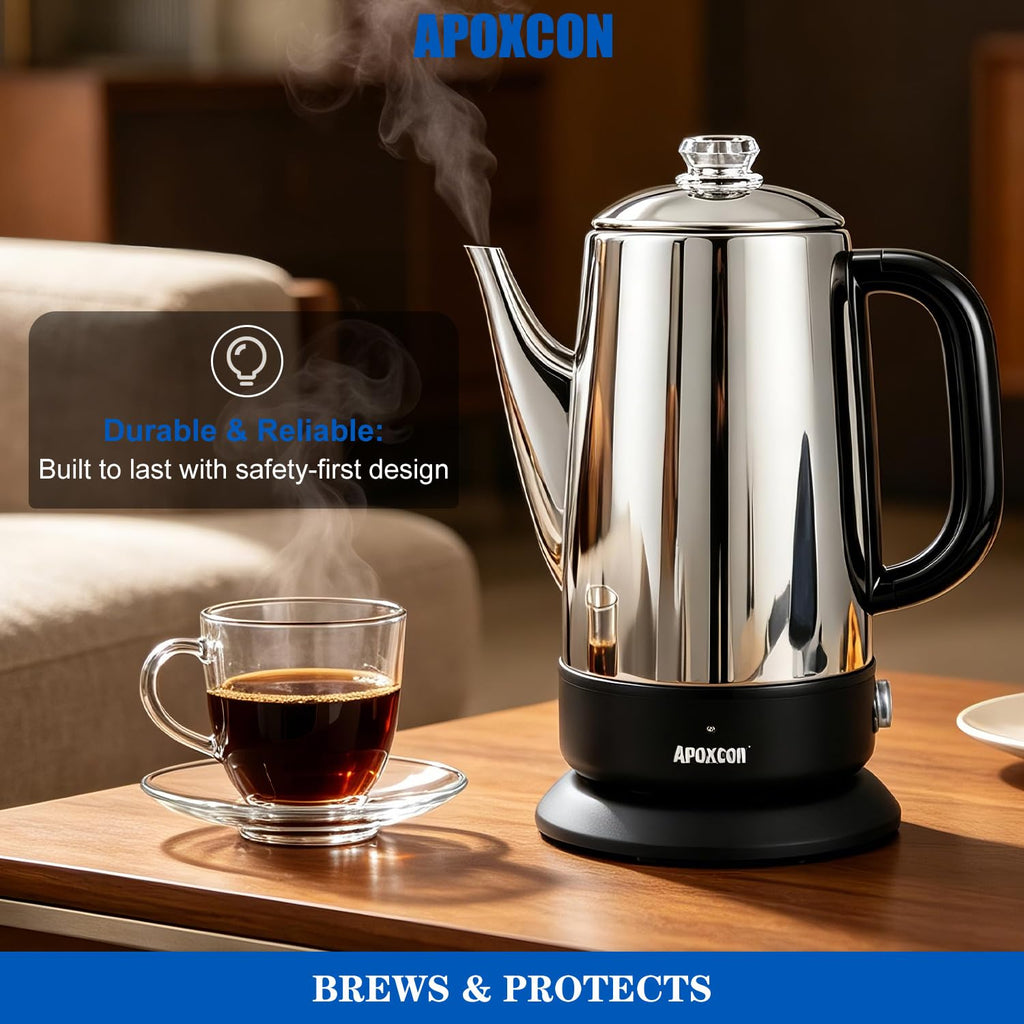 Electric Stainless Steel Coffee Percolator 1200ml 8 Cup S85532
