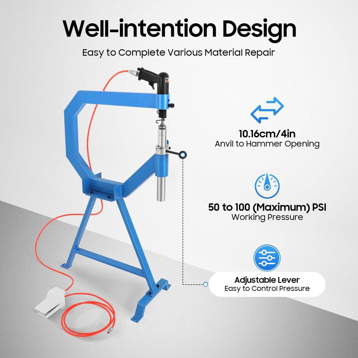 Pneumatic Planishing Hammer with Pedal and Stand N5831
