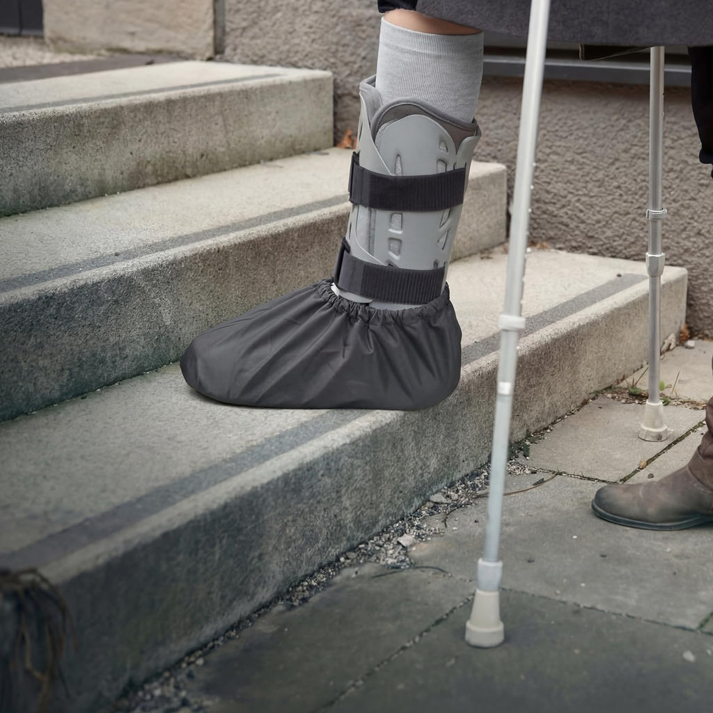 Light Gray Waterproof Non Slip Walking Boot Covers 2 Pairs L630