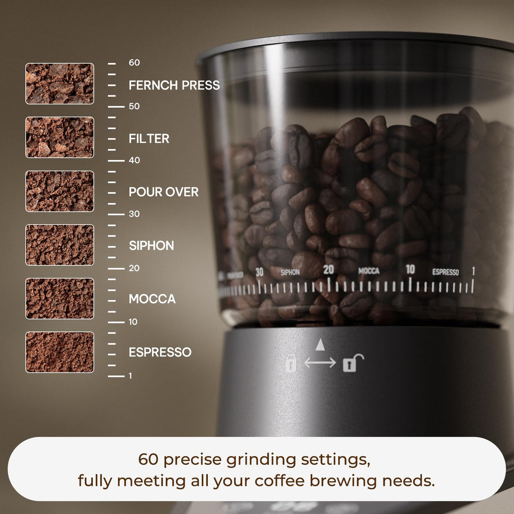 Conical Burr Coffee Grinder, 60 Settings, Black U2966
