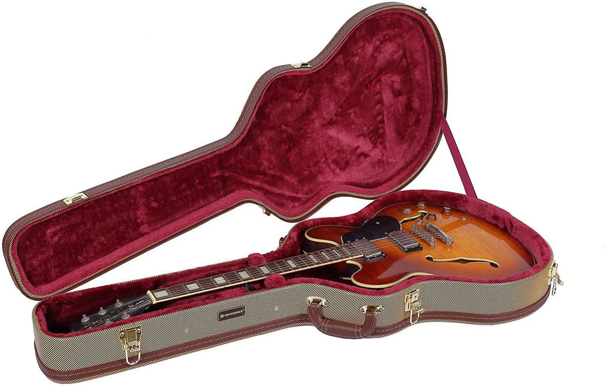 Tweed Wood Case for 6 String Semi-Hollow Electric Guitars B17085