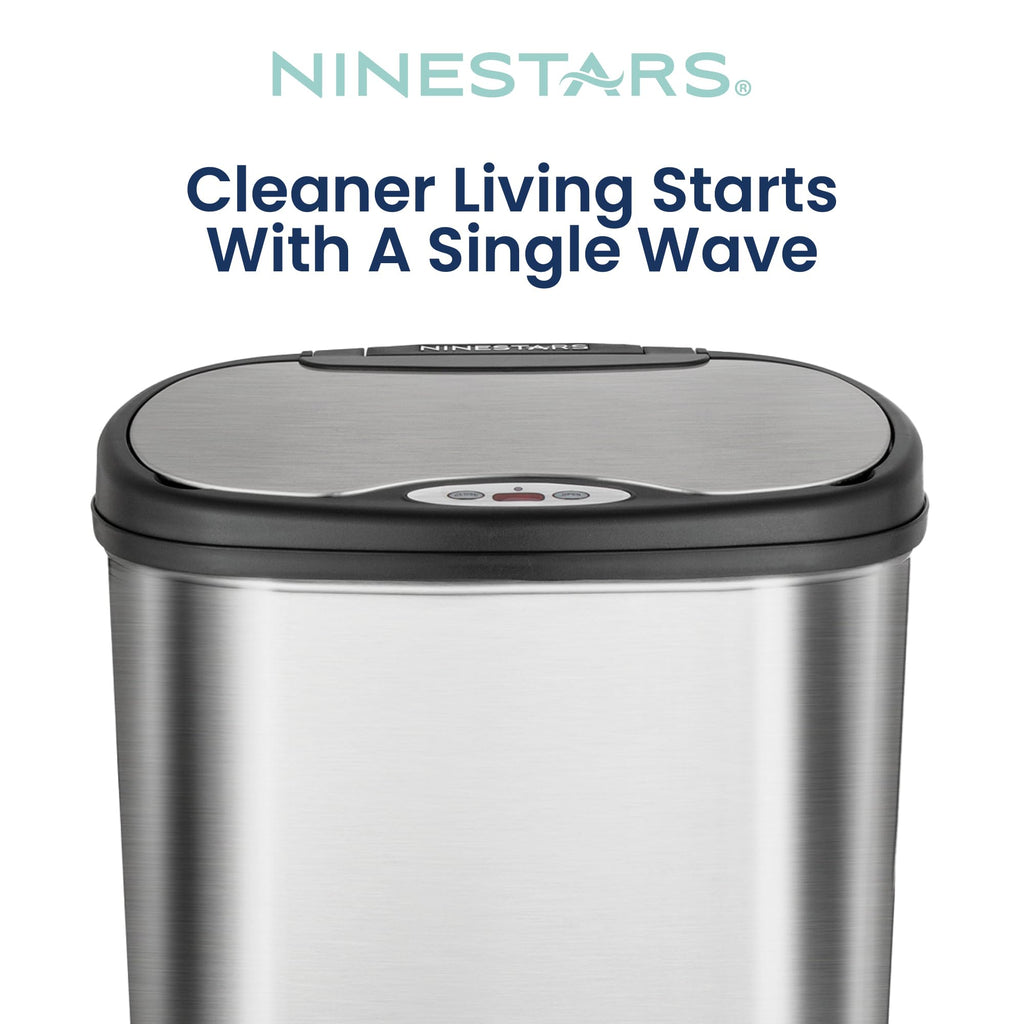 13 Gallon Oval Automatic Trash Can, 50L Stainless Steel D62291