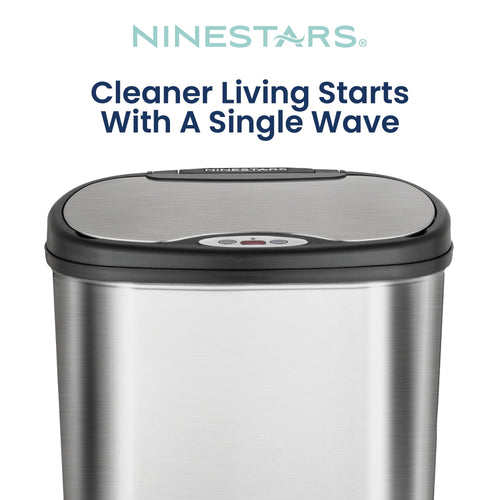13 Gallon Oval Automatic Trash Can, 50L Stainless Steel D62291